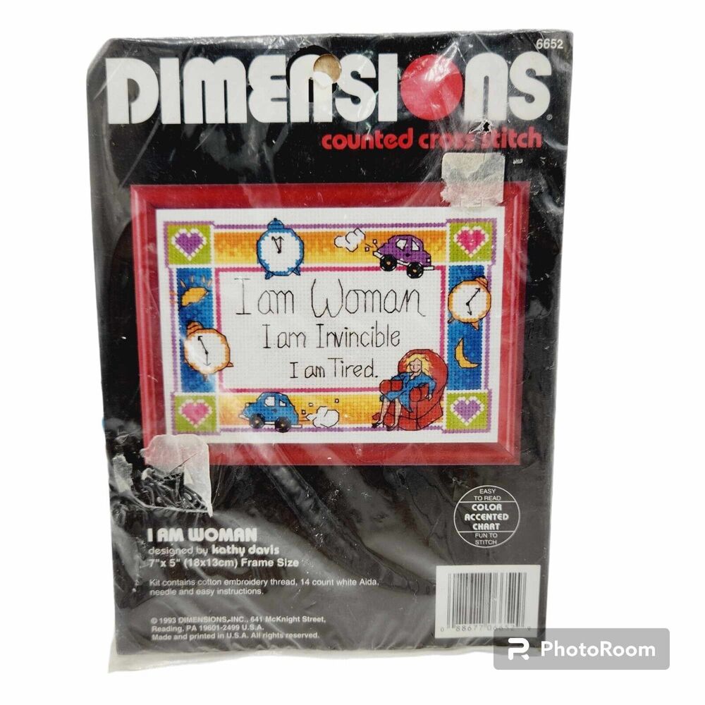 Dimensions I AM WOMAN Counted Cross Stitch Kit 6652 Kathy Davis NOS Vtg 1993 7x5
